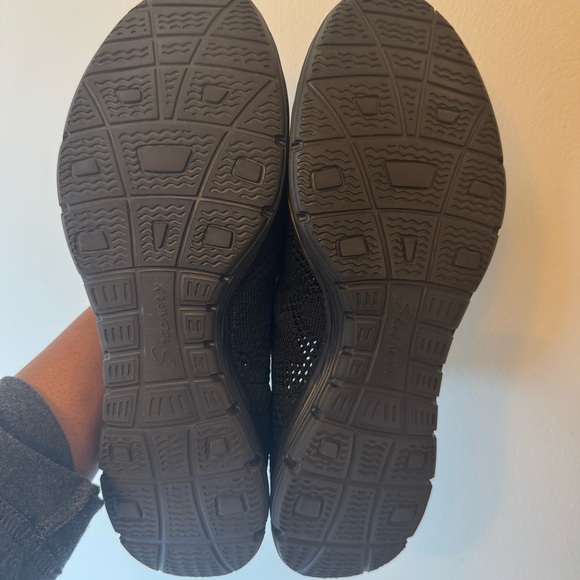 Skechers Black Knit Scallop Loafer Summer Flat Slip-On Flats Woven Office 0038* - Picture 13 of 13